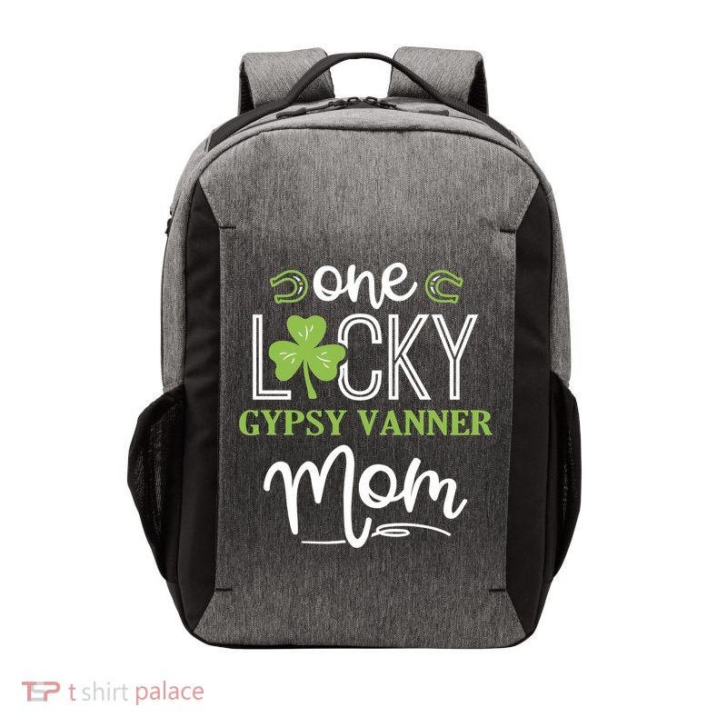 One Lucky Gypsy Vanner Horse Mom Irish Horseback Riding Gift Vector Backpack