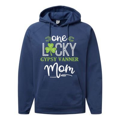 One Lucky Gypsy Vanner Horse Mom Irish Horseback Riding Gift Performance Fleece Hoodie