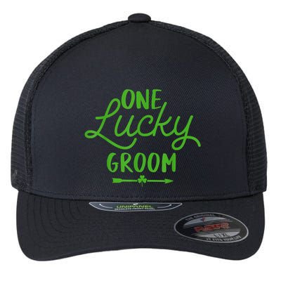 One Lucky Groom Cool St PatrickS Day Irish Lucky Groom Gift Flexfit Unipanel Trucker Cap