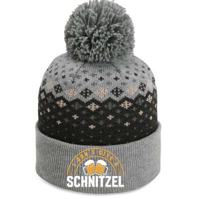 Oktoberfest LetS Get Schnitzel Faced Graphic The Baniff Cuffed Pom Beanie