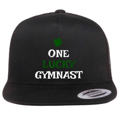 One Lucky Gymnast St PatrickS Day Irish Gymnastics Flat Bill Trucker Hat
