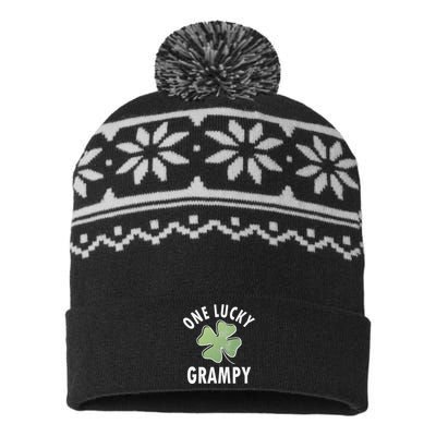 One Lucky Grampy Funny Saint Patricks Day Gift USA-Made Snowflake Beanie