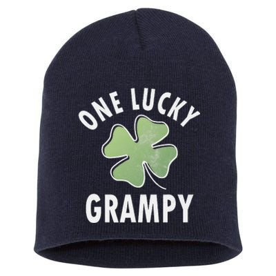 One Lucky Grampy Funny Saint Patricks Day Gift Short Acrylic Beanie