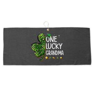 One Lucky Grandma Irish Shamrock St Patricks Day Large Microfiber Waffle Golf Towel