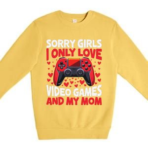 Only Love Game And My Mom Valentines Day Video Games Premium Crewneck Sweatshirt