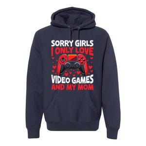 Only Love Game And My Mom Valentines Day Video Games Premium Hoodie