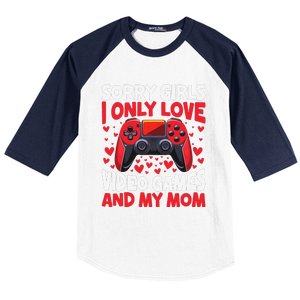 Only Love Game And My Mom Valentines Day Video Games Baseball Sleeve Shirt