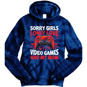 Only Love Game And My Mom Valentines Day Video Games Tie Dye Hoodie