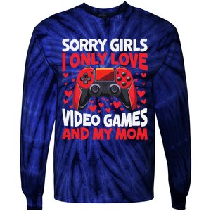 Only Love Game And My Mom Valentines Day Video Games Tie-Dye Long Sleeve Shirt