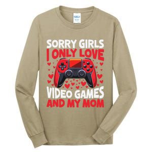 Only Love Game And My Mom Valentines Day Video Games Tall Long Sleeve T-Shirt