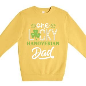 One Lucky Hanoverian Horse Dad Irish Horseback Riding Gift Premium Crewneck Sweatshirt