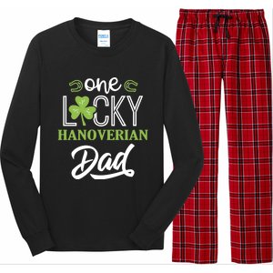 One Lucky Hanoverian Horse Dad Irish Horseback Riding Gift Long Sleeve Pajama Set