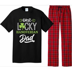 One Lucky Hanoverian Horse Dad Irish Horseback Riding Gift Pajama Set