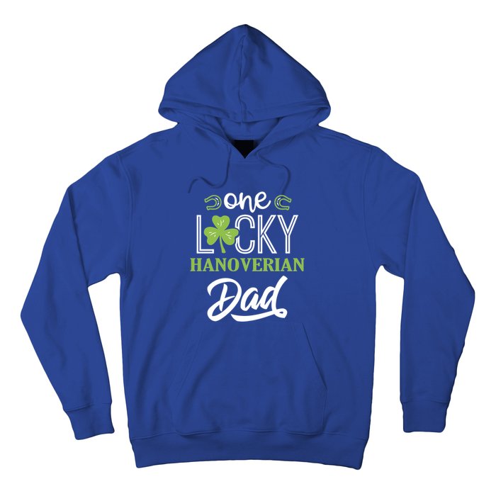 One Lucky Hanoverian Horse Dad Irish Horseback Riding Gift Hoodie