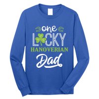 One Lucky Hanoverian Horse Dad Irish Horseback Riding Gift Long Sleeve Shirt