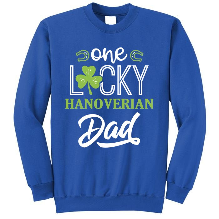 One Lucky Hanoverian Horse Dad Irish Horseback Riding Gift Sweatshirt