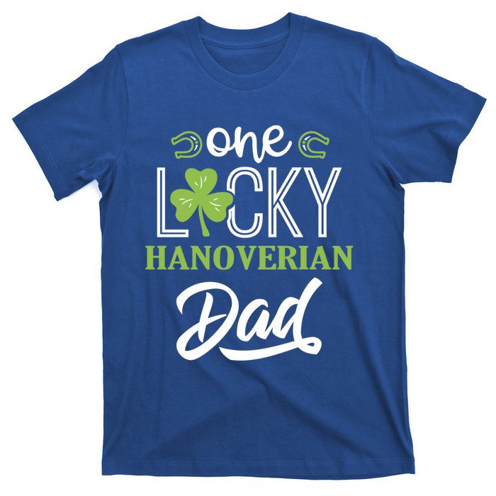 One Lucky Hanoverian Horse Dad Irish Horseback Riding Gift T-Shirt