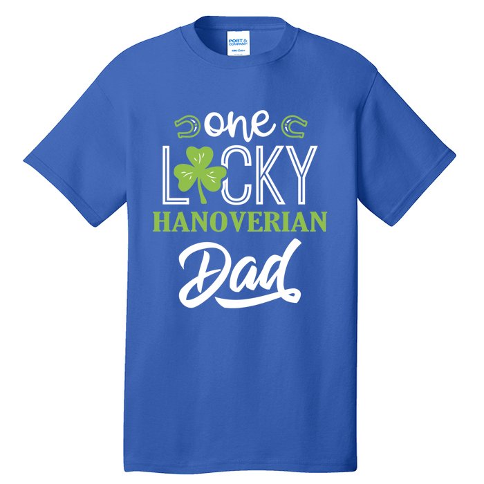 One Lucky Hanoverian Horse Dad Irish Horseback Riding Gift Tall T-Shirt