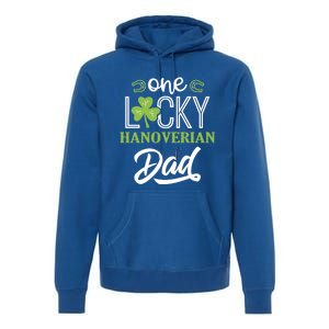 One Lucky Hanoverian Horse Dad Irish Horseback Riding Gift Premium Hoodie