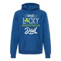 One Lucky Hanoverian Horse Dad Irish Horseback Riding Gift Premium Hoodie