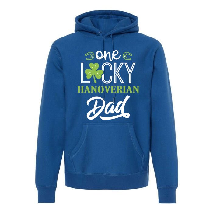 One Lucky Hanoverian Horse Dad Irish Horseback Riding Gift Premium Hoodie