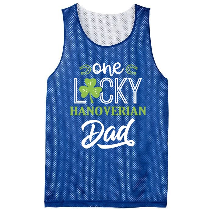 One Lucky Hanoverian Horse Dad Irish Horseback Riding Gift Mesh Reversible Basketball Jersey Tank