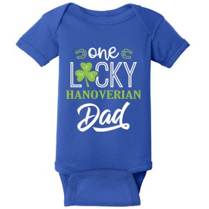 One Lucky Hanoverian Horse Dad Irish Horseback Riding Gift Baby Bodysuit