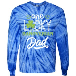 One Lucky Hanoverian Horse Dad Irish Horseback Riding Gift Tie-Dye Long Sleeve Shirt