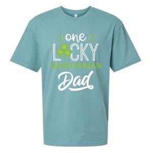 One Lucky Hanoverian Horse Dad Irish Horseback Riding Gift Sueded Cloud Jersey T-Shirt