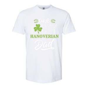 One Lucky Hanoverian Horse Dad Irish Horseback Riding Gift Softstyle CVC T-Shirt