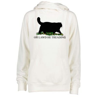 Oh Lawd He Treading Womens Funnel Neck Pullover Hood