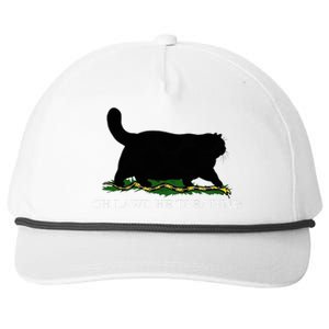 Oh Lawd He Treading Funny Cat Snake Snapback Five-Panel Rope Hat