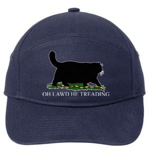 Oh Lawd He Treading Funny Cat Snake 7-Panel Snapback Hat