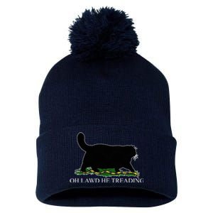 Oh Lawd He Treading Funny Cat Snake Pom Pom 12in Knit Beanie