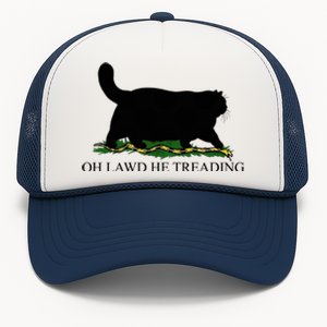 Oh Lawd He Treading Funny Cat Snake Trucker Hat