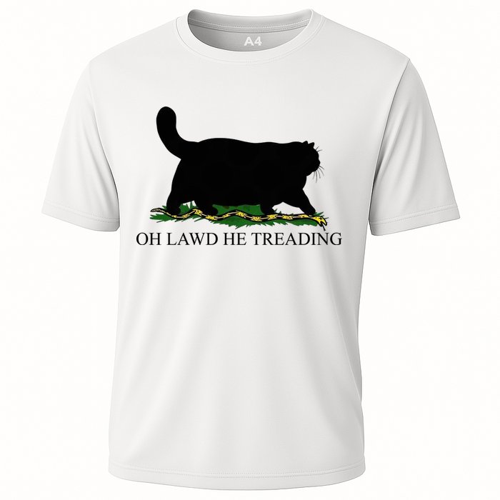 Oh Lawd He Treading Funny Cat Snake Performance Shirt