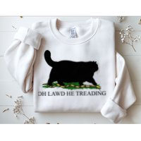Oh Lawd He Treading Funny Cat Snake Sweatshirt