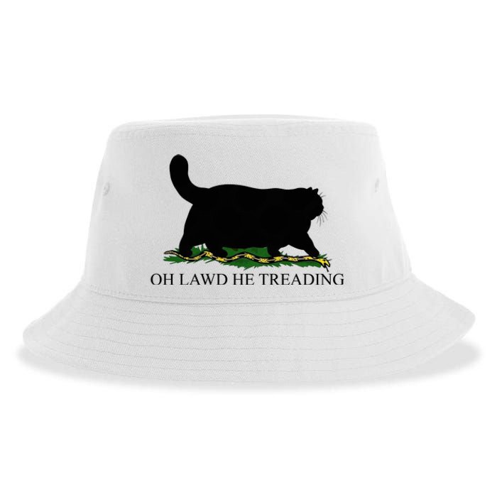 Oh Lawd He Treading Funny Cat Snake Sustainable Bucket Hat