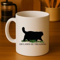 Oh Lawd He Treading Funny Cat Snake Mug