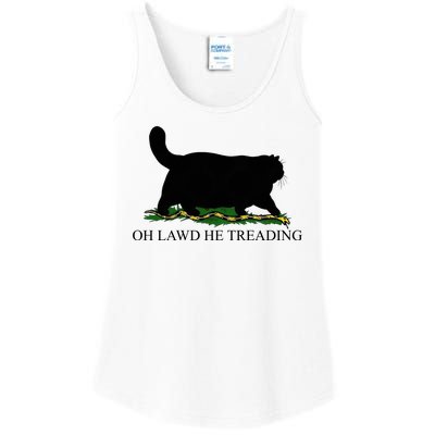 Oh Lawd He Treading Funny Cat Snake Ladies Essential Tank