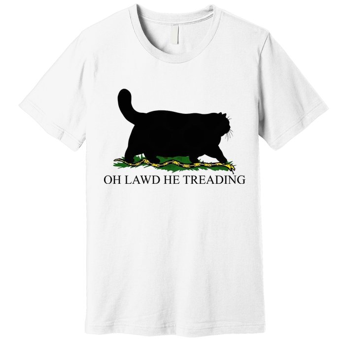 Oh Lawd He Treading Funny Cat Snake Premium T-Shirt
