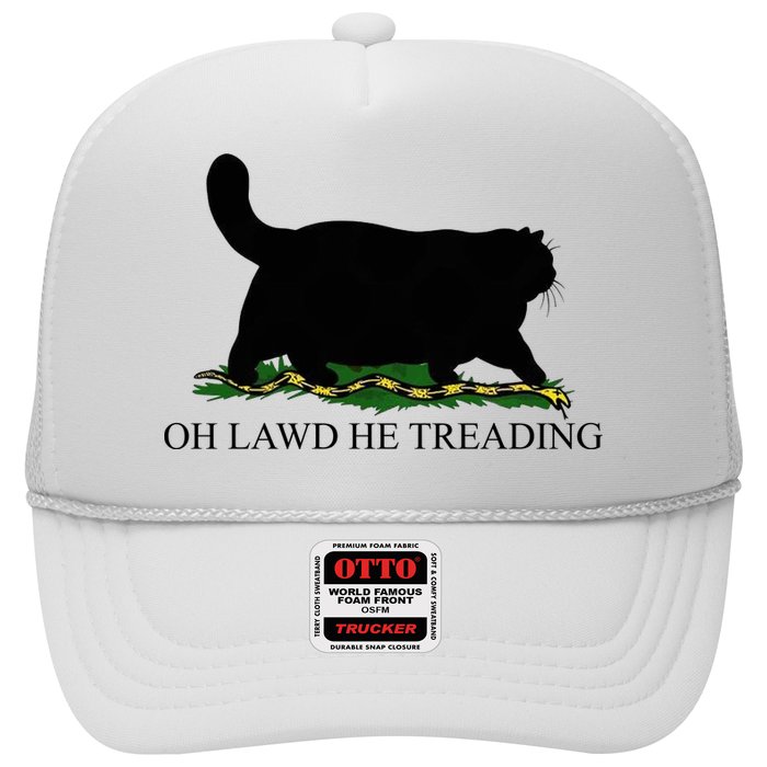 Oh Lawd He Treading Funny Cat Snake Trucker Hat