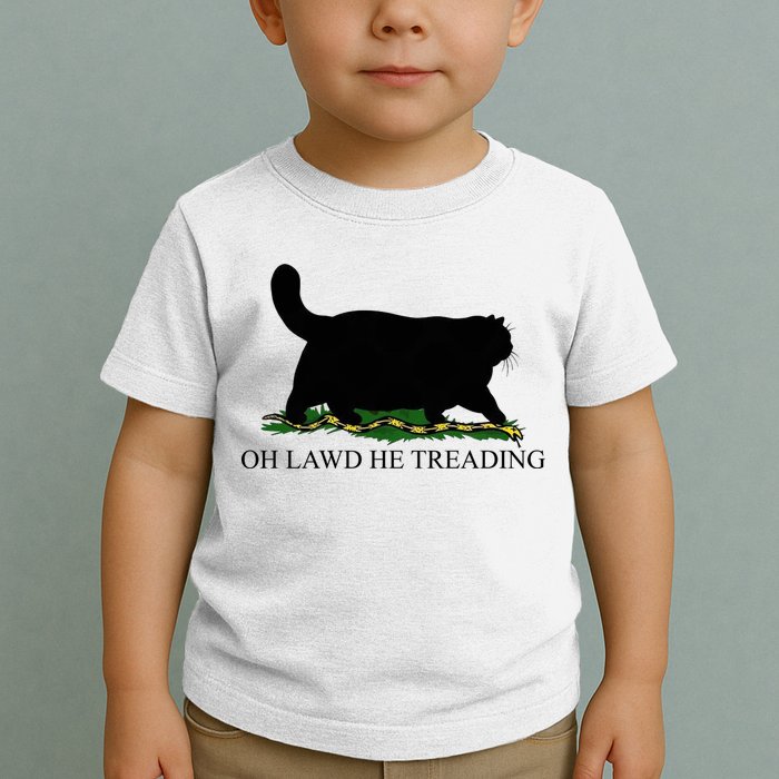 Oh Lawd He Treading Funny Cat Snake Toddler T-Shirt