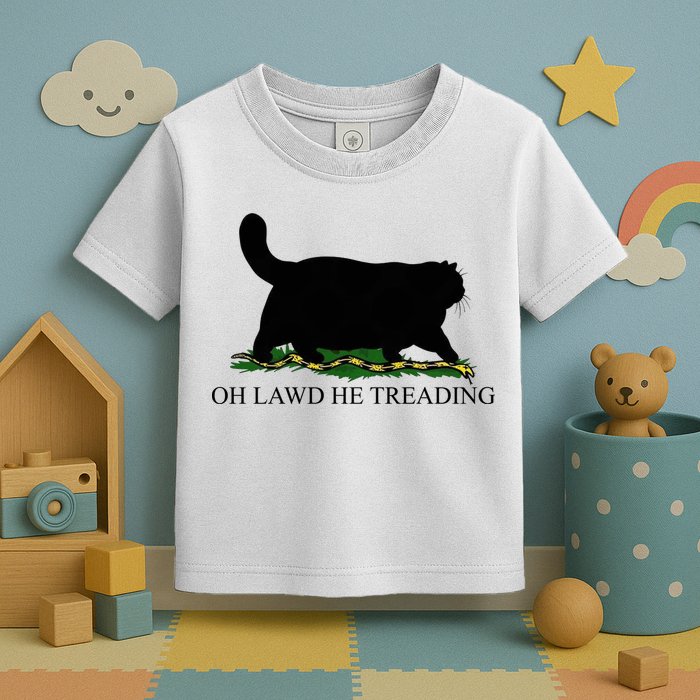 Oh Lawd He Treading Funny Cat Snake Toddler T-Shirt