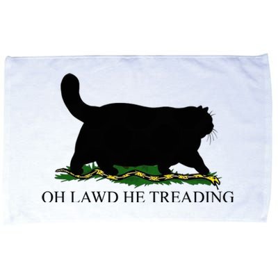 Oh Lawd He Treading Funny Cat Snake Microfiber Hand Towel