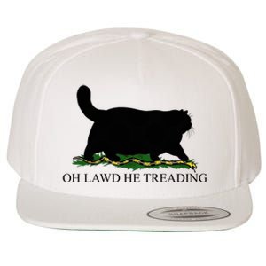 Oh Lawd He Treading Funny Cat Snake Wool Snapback Cap