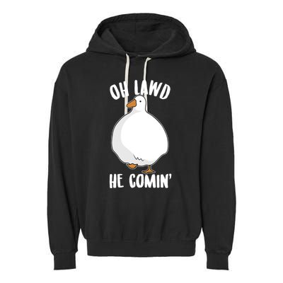 Oh Lawd He Comin Thicc Goose Meme Garment-Dyed Fleece Hoodie