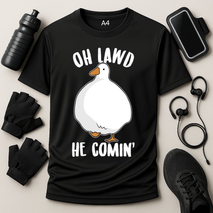 Oh Lawd He Comin Thicc Goose Meme Cooling Performance Crew T-Shirt
