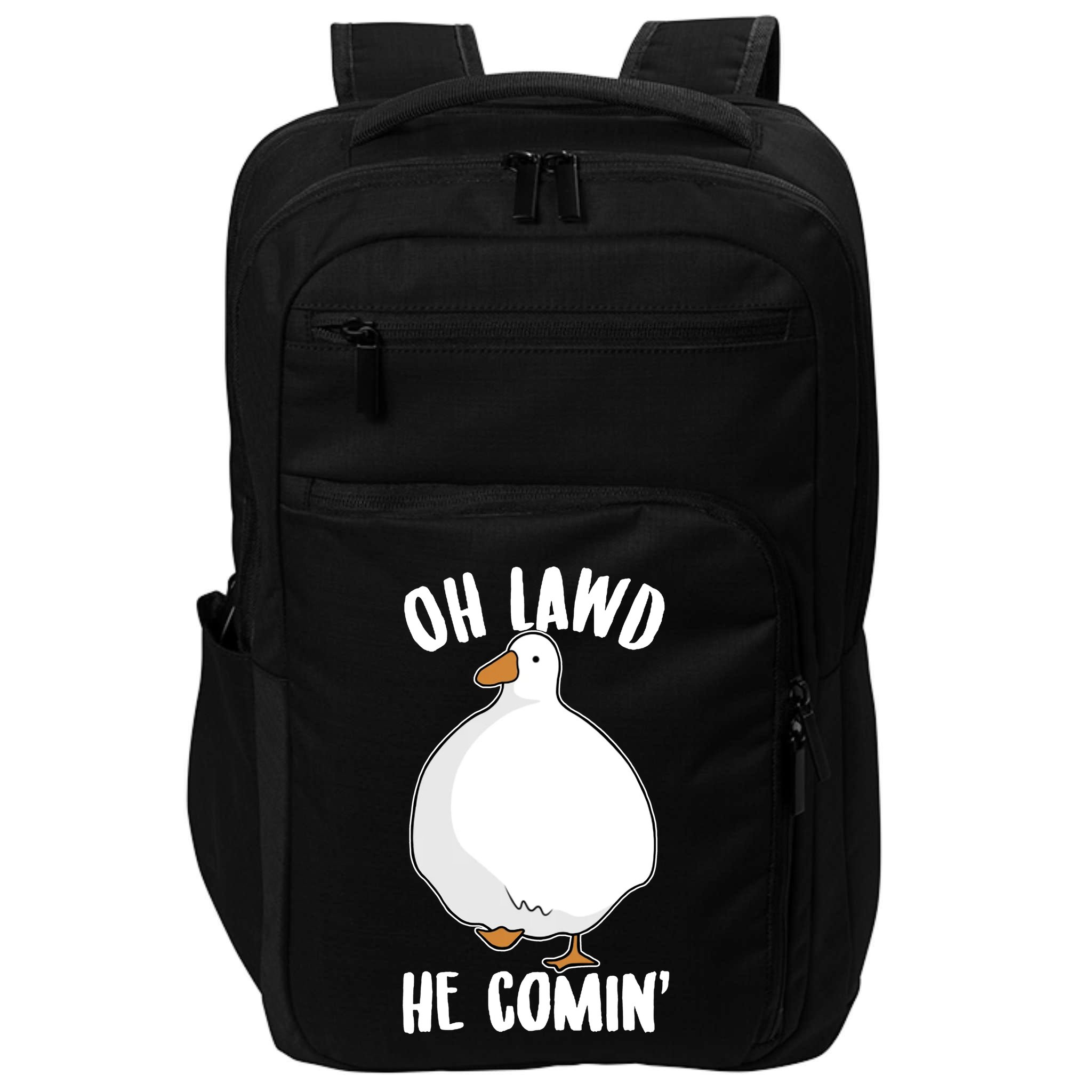 Oh Lawd He Comin Thicc Goose Meme Impact Tech Backpack
