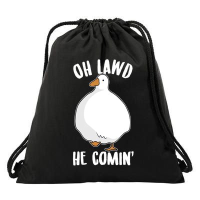 Oh Lawd He Comin Thicc Goose Meme Drawstring Bag